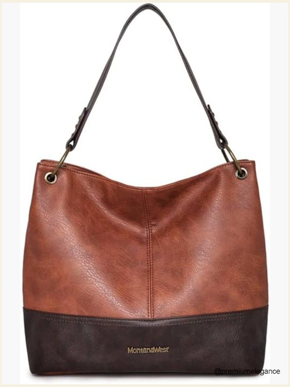 Chic Hobo Bag with Contrast Trim & Gold Hardware